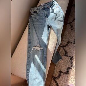Zara jeans with ripped knees flare